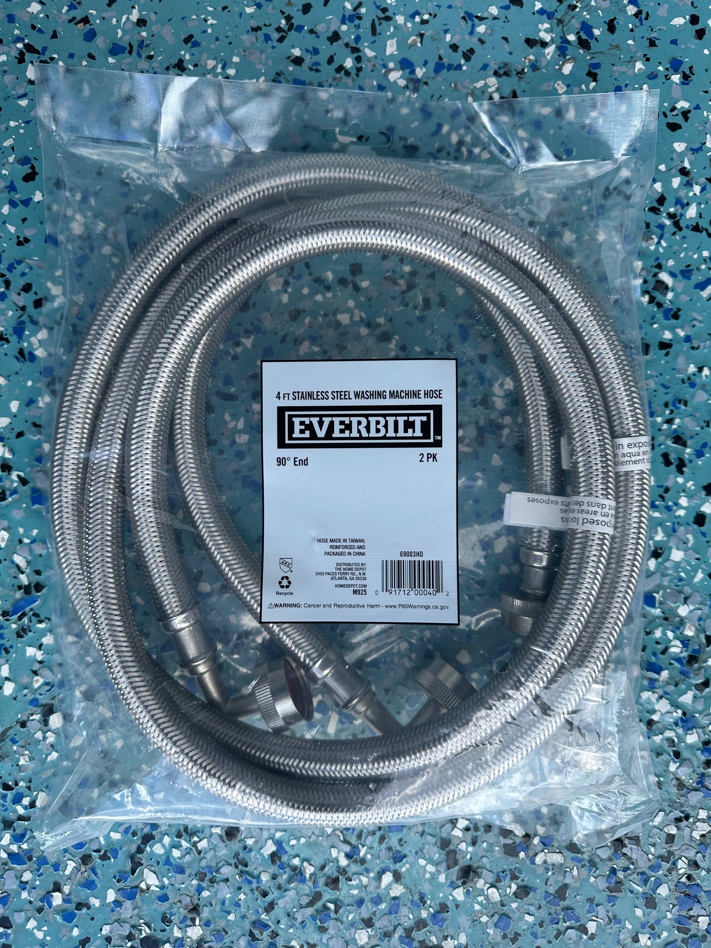 Everbuilt ( 2 pack) 4 FT Universal Stainless Steel Washing Hose