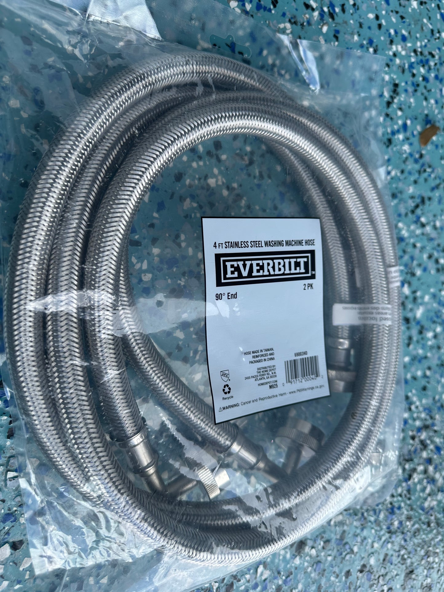 Everbuilt ( 2 pack) 4 FT Universal Stainless Steel Washing Hose
